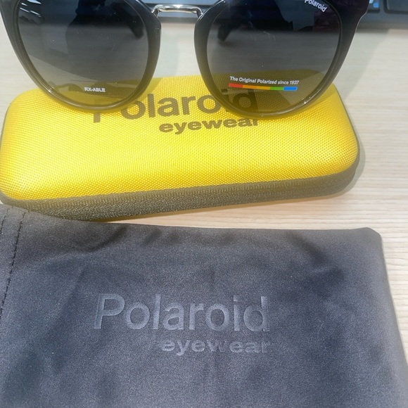 Polaroid Black and Silver Round Cat Eye Sunglasses 4146/S/X 807M9 NIC main image 7